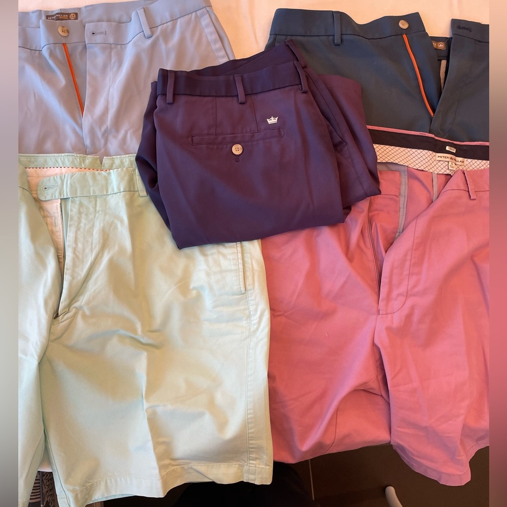 Well worn mens golf shorts